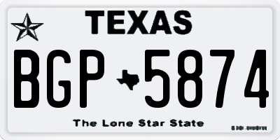 TX license plate BGP5874