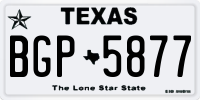 TX license plate BGP5877