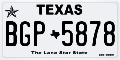 TX license plate BGP5878