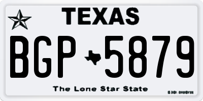 TX license plate BGP5879