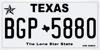 TX license plate BGP5880