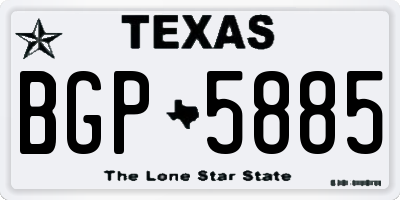 TX license plate BGP5885