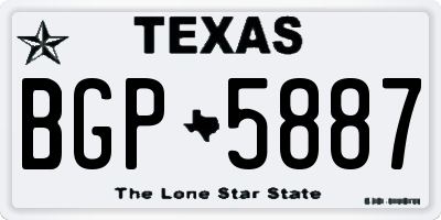 TX license plate BGP5887