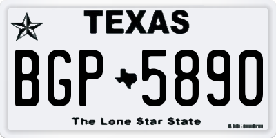 TX license plate BGP5890