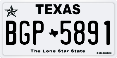 TX license plate BGP5891