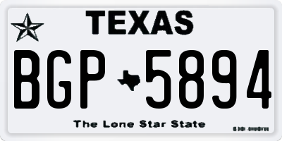 TX license plate BGP5894
