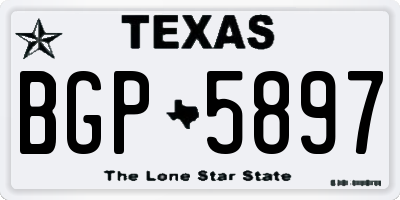 TX license plate BGP5897