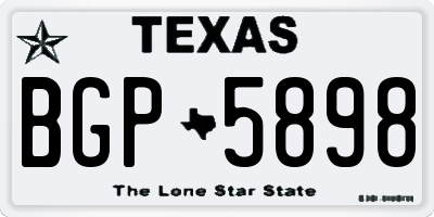 TX license plate BGP5898