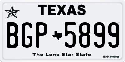TX license plate BGP5899