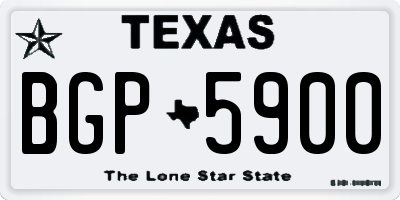 TX license plate BGP5900