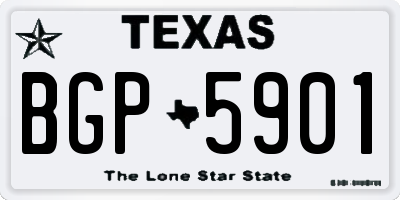 TX license plate BGP5901