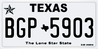 TX license plate BGP5903