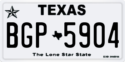 TX license plate BGP5904