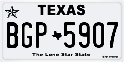 TX license plate BGP5907
