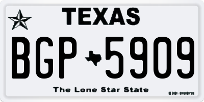 TX license plate BGP5909