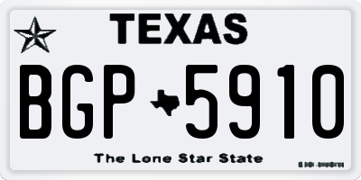 TX license plate BGP5910