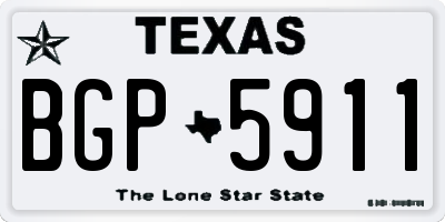 TX license plate BGP5911