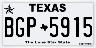 TX license plate BGP5915