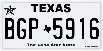 TX license plate BGP5916