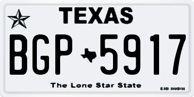 TX license plate BGP5917