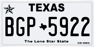TX license plate BGP5922
