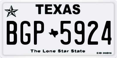 TX license plate BGP5924