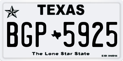 TX license plate BGP5925