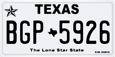 TX license plate BGP5926