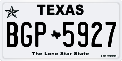 TX license plate BGP5927