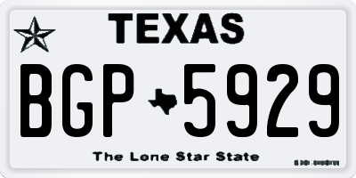 TX license plate BGP5929