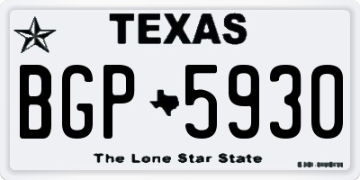 TX license plate BGP5930