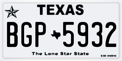 TX license plate BGP5932