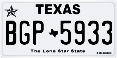 TX license plate BGP5933