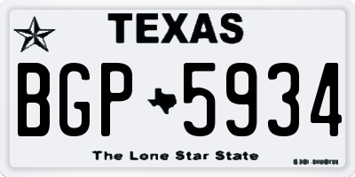 TX license plate BGP5934