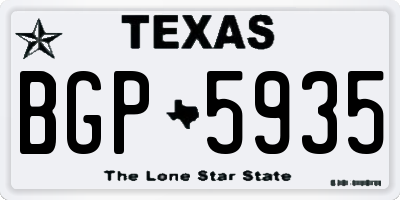 TX license plate BGP5935