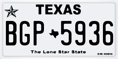 TX license plate BGP5936