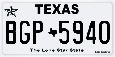 TX license plate BGP5940