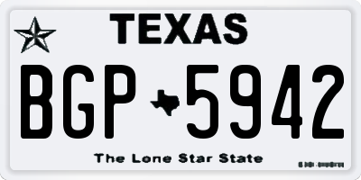 TX license plate BGP5942