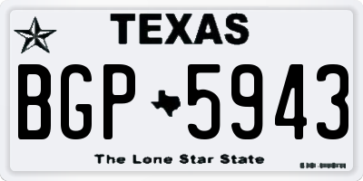 TX license plate BGP5943