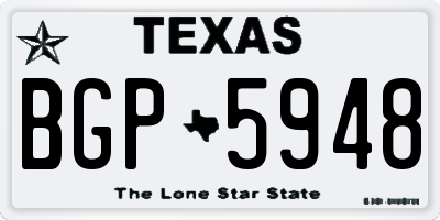TX license plate BGP5948