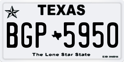 TX license plate BGP5950
