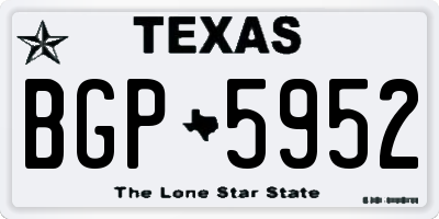 TX license plate BGP5952