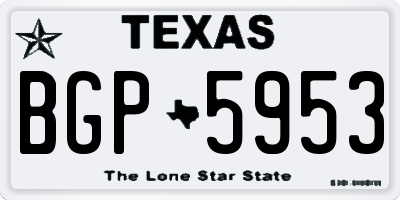 TX license plate BGP5953