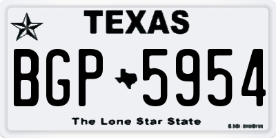 TX license plate BGP5954
