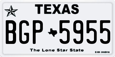 TX license plate BGP5955