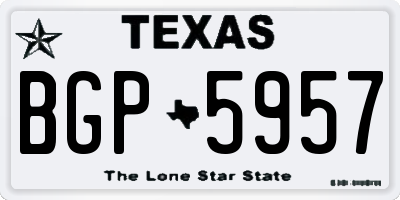 TX license plate BGP5957