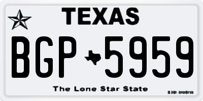 TX license plate BGP5959