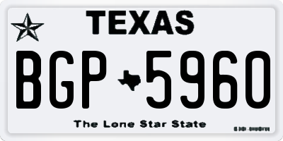 TX license plate BGP5960
