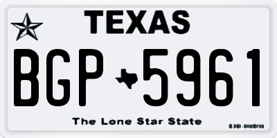 TX license plate BGP5961