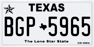 TX license plate BGP5965